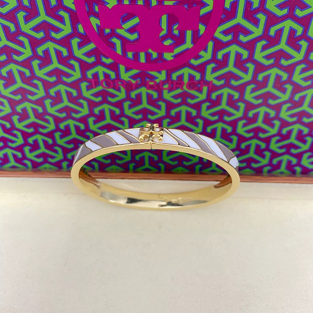 Tory Burch Enamel Inlay Letter Bracelet